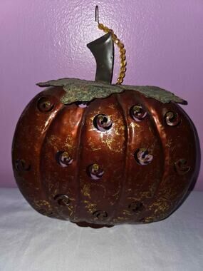 Metal Pumpkin Votive Candle Holder